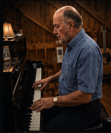 Alan Franko playing piano